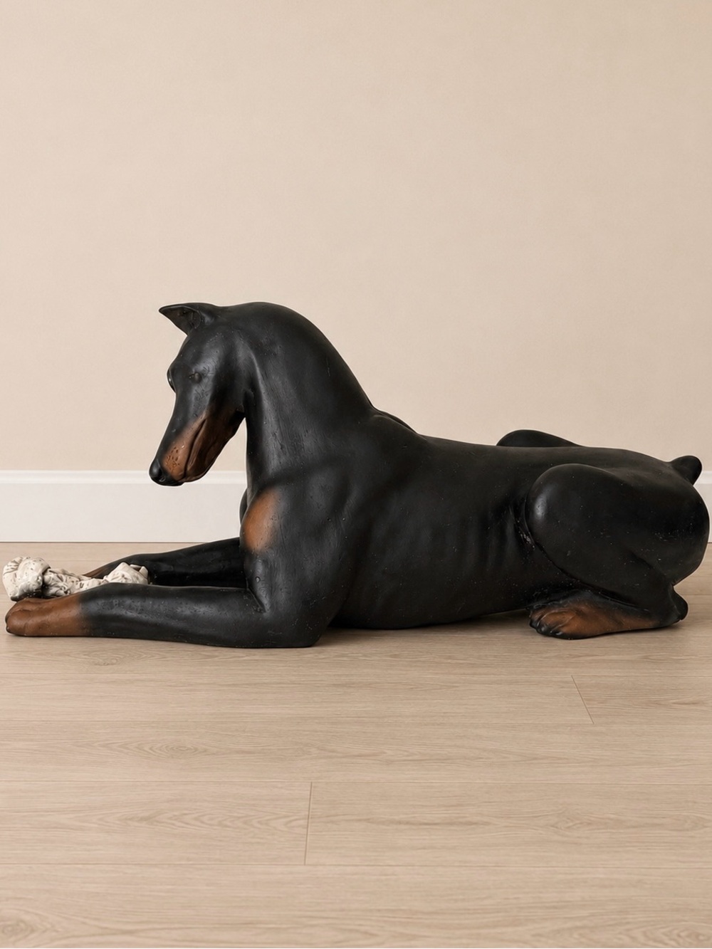 1980's Universal Statue Large 17" Doberman Pinscher Dog Figure USA Art Signed